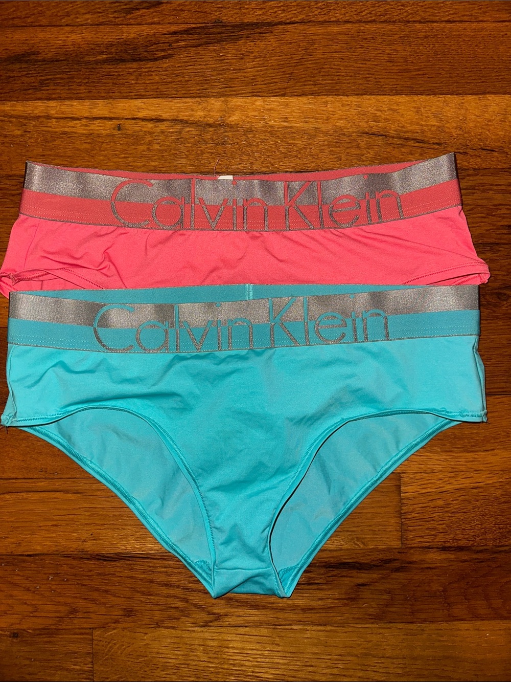 Calvin Klein Women’s 2-Pack Hipster Underwear - Coral Pink & Aqua Blue